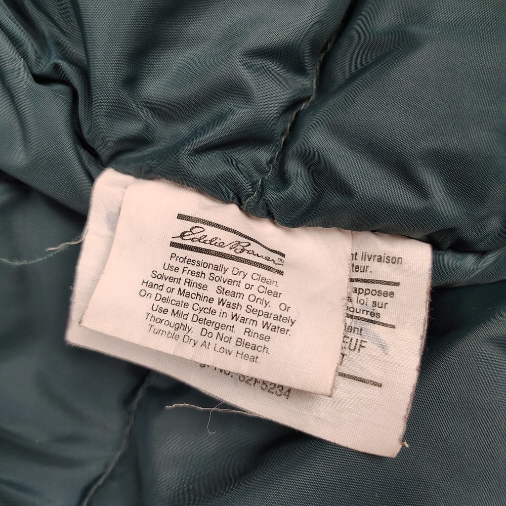 Vintage Eddie Bauer Goose Down Parka Mens Medium Forest‎ Green Hooded Coat USA - Picture 13 of 14